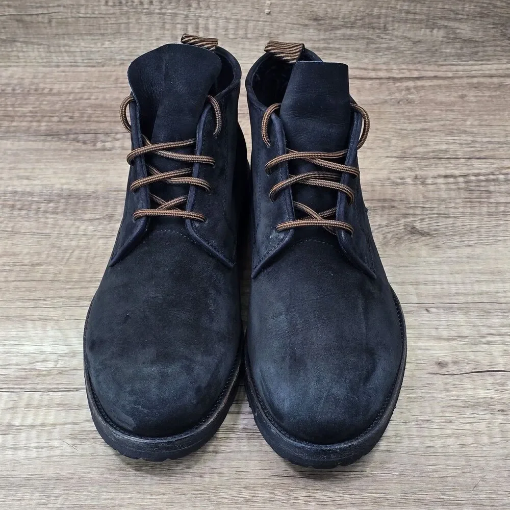 Billy Reid Short Anderson Men's Size 10.5 Black Suede Ankle Boots Made In Italy
